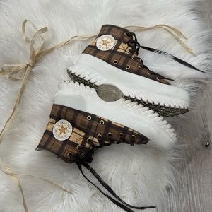 Custom Converse Plaid Platforms